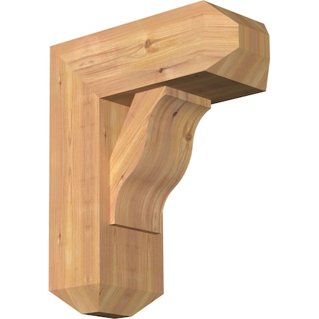 Ekena Millwork Funston Craftsman Smooth Bracket w/ Offset Brace, Western Red Cedar, 7 1/2"W x 18"D x 22"H BKT0806X18X22FST04SWR